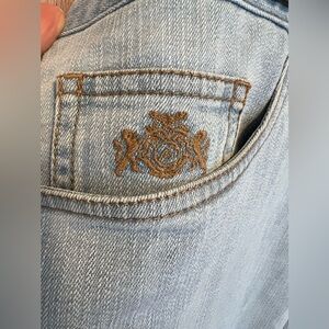 Vintage BRIONI Men’s bright blue bleached color jeans, MARMOLADA, size 60 R